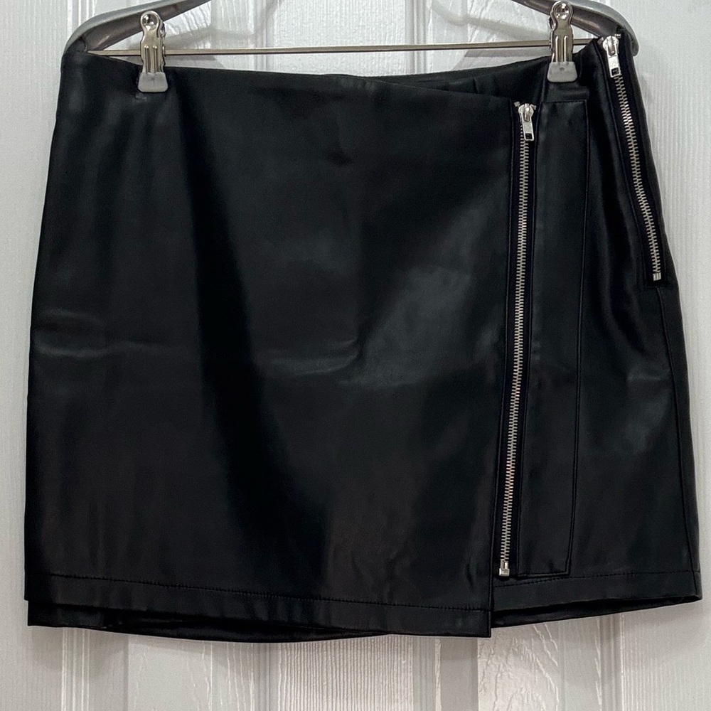 Lulu's Black Asymmetrical Pencil Mini Skirt